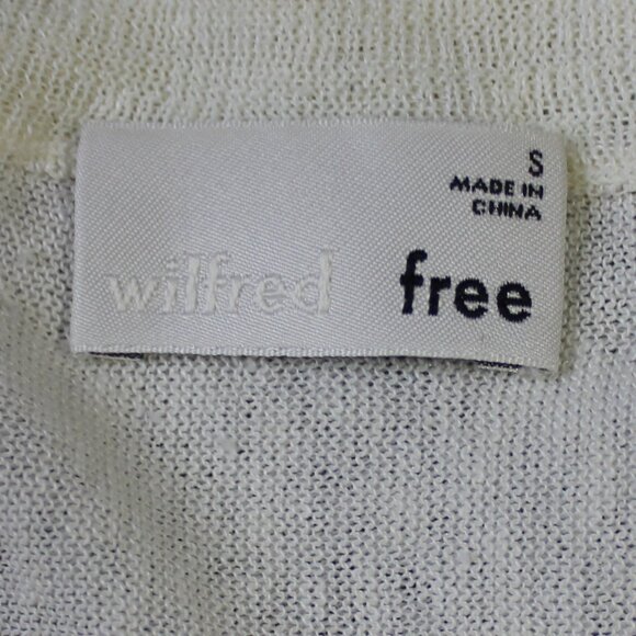 Aritzia Wilfred Free long sleeve round neck ivory color sweater size Small - Picture 4 of 6